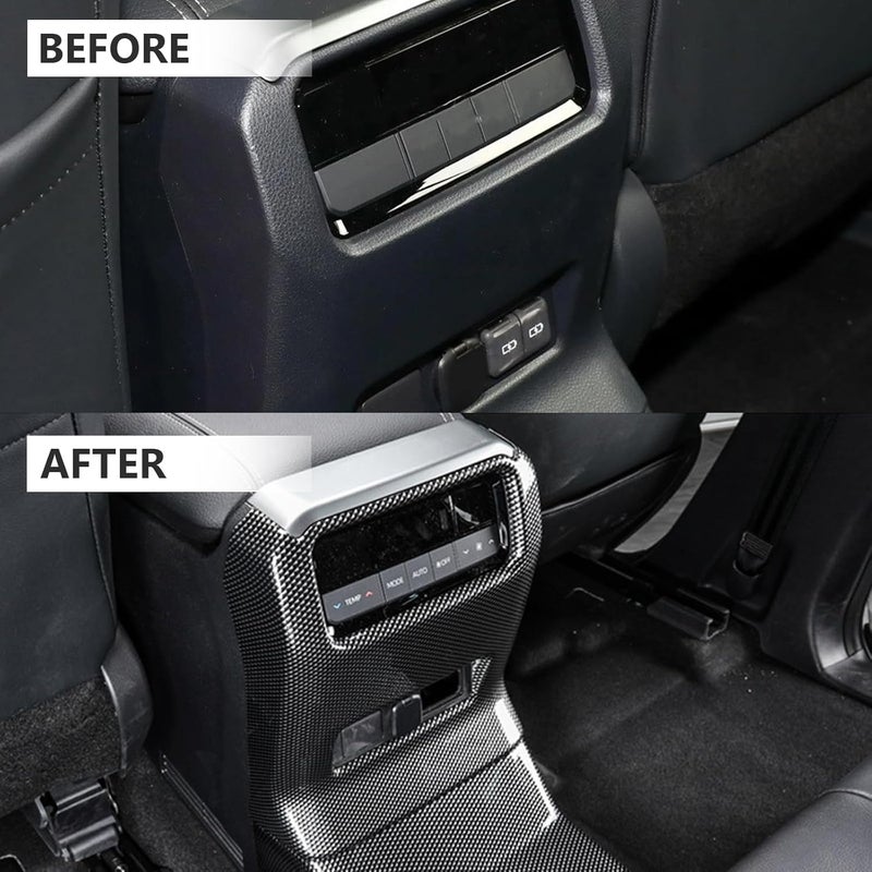 CRMDF Rear Air Vent Outlet Panel Anti Kick Cover for Toyota Land Cruiser 250 1958 Prado LC250 2024 2025 Carbon Fiber Pattern ABS Interior Decoration Accessories - Image 4